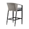 Armen Living Aileen Outdoor Patio Bar Stool in Aluminum and Wicker with Gray Cushions 840254333192 - alternate 5